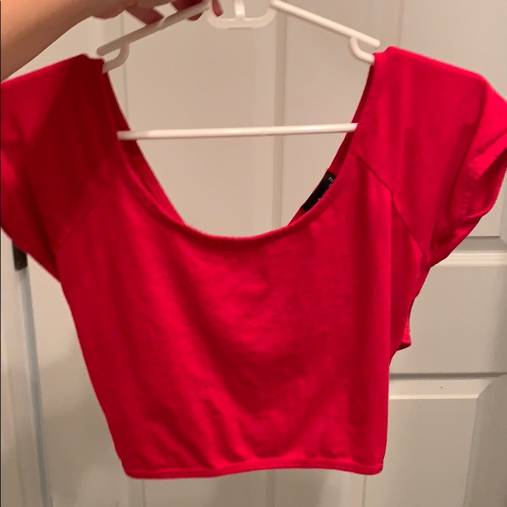 Red crop top